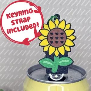 Tab Buddies Sunflower Love! Cute soda can tab opener help for kids, long nails, adapt, heart Kitchen Utensils