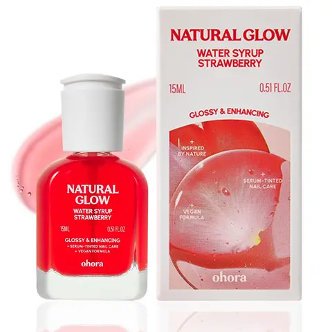 ohora 2-in-1 Sheer Nail Polish & Strengthener – Water Line | Tinted Nail Concealer | Nail Hardener for Weak, Damaged Nails | Nail Care Polish with Glossy Finish | Water-Syrup Formula, 15 mL