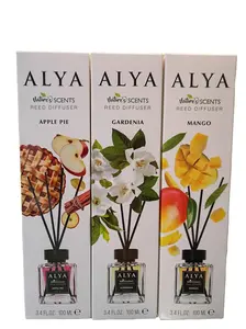 Alya Reed Diffuser Nature's Scents 3.4 FL OZ 100 ML Rich Scent for Cozy Home Fragrance Enhancing Apple Pie Gardenia Mango