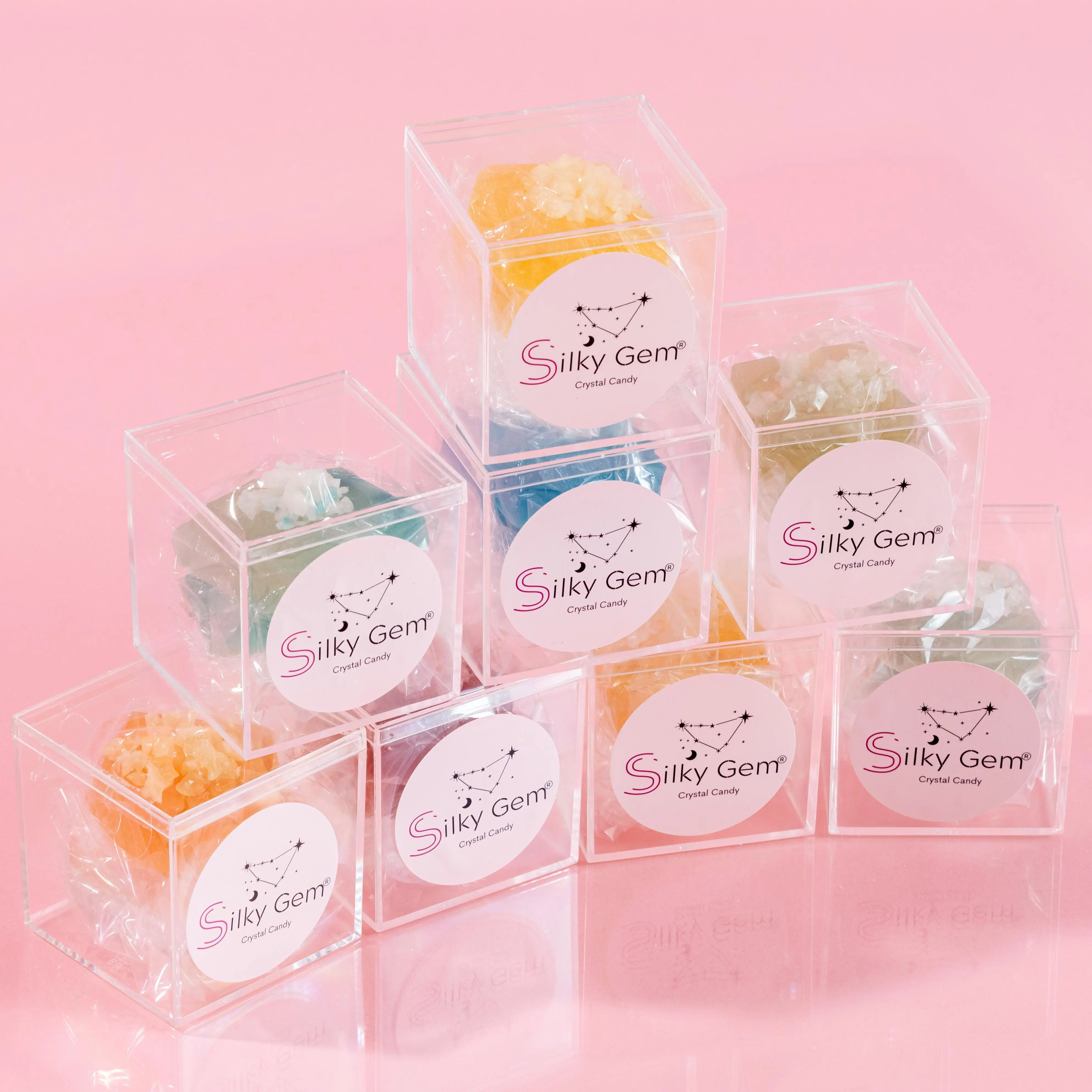 Silky Gem Crystal Candy - Two Piece Display with Unique Colors for Gourmet Decorations, Perfect for Tea, Gifts & Unique Celebrations