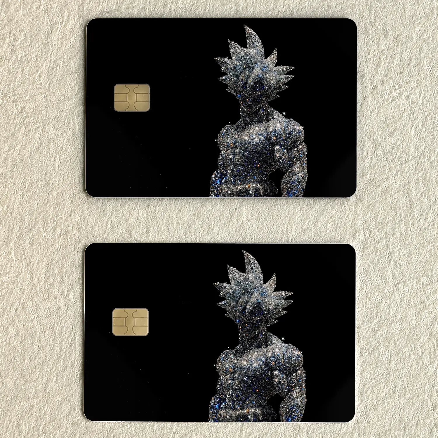 Cosmic Warrior Card Skin, Galaxy Anime Fighter Credit Debit Card Sticker, Diamond Crystal Hero Aesthetic Card Cover, Unique Gift for Anime Fans