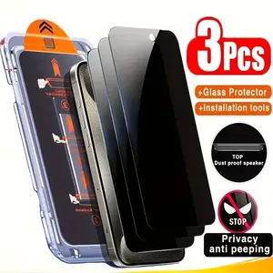 Privacy Anti-Spy Screen Protector Film Set, Compatible with iPhone Models Up to 17 Prom Max, Durable & Scratch-Resistant Design, Installation