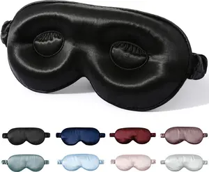 Adjustable Silk 3D Sleep Mask-Super Soft Breathable-Blindfold-Perfect Blocks Light for Sleeping-Contoured Cup Eye Mask