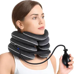 Inflatable Neck Stretcher for Cervical Traction, Cervical Stretcher with 3-Layer in Varying Sizes for Relief, Neck Brace Pillow for Neck, Decompression Home Use, M Size
