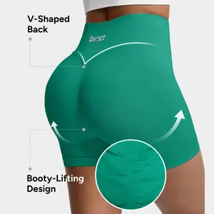 BRXL【Discount for live】Seamless Workout Shorts for Women Multiple Inseam Lengths 2.5 3.6 4.5 Inch Invisible Tummy Control Breathable Quick Dry Lycra Nylon Spandex for Yoga Gym Running Spring Summer-brxl-3