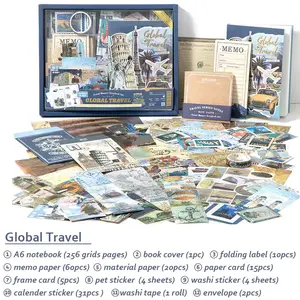 Vintage & Adventure Scrapbook Kit Set – Egypt, Space, Travel, Museum, Wild West & Time Traveler Journaling Supplies