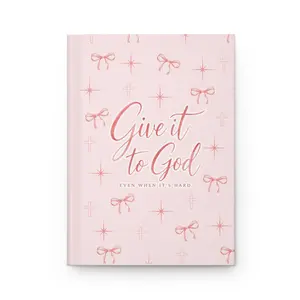 Give It to God Journal | Christian Notebook | Faith Prayer Journal | Pink Aesthetic Devotional | Bible Study Gift