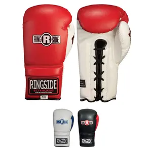 Ringside Lace IMF Tech Boxing Training Sparring Gloves  Red  16 OZ