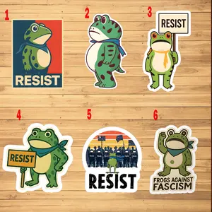 Portland Frog Protester Sticker, Anti ICE Sticker Establishment, Resistance Pro Immigrant Sticker