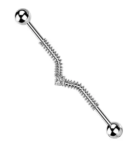 Coil CZ Stainless Steel Industrial Barbell