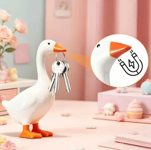 Magnetic Goose Key Holder, Cute Duck Key Hanger, Fun Resin Key Organizer for Entryway Desk Decor, Unique Gift, TikTok Viral