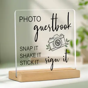 Acrylic Wedding Guest Book Table Sign, Decorative Reception Decor for Weddings, Stylish Wedding Table Accessories