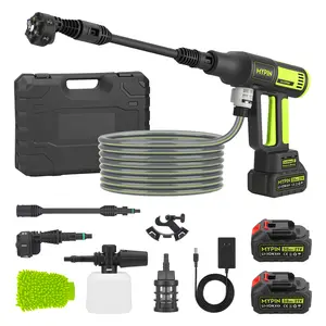 Upgraded LCD Display Portable Cordless Pressure Washer, 725 PSI 21V Powered Pressure Washer,6-in-1 Nozzle with 2 Batteries for Car Floor Wall Fence Cleaning