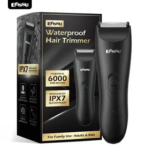 Enssu Electric Groin Hair Trimmer, Replaceable Skin Safe Ceramic Blade Heads, Waterproof Wet Dry Clippers, Rechargeable and Wireless Charging Body Trimmer, Male Hygiene Grooming Razor, Ball, Beard Trimmer for Men, Best Gift for Loved