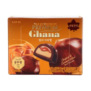 LOTTE GHANA Caramel Chestnut Cream Filled Chocolate 68g - Limited Edition Korean Snack