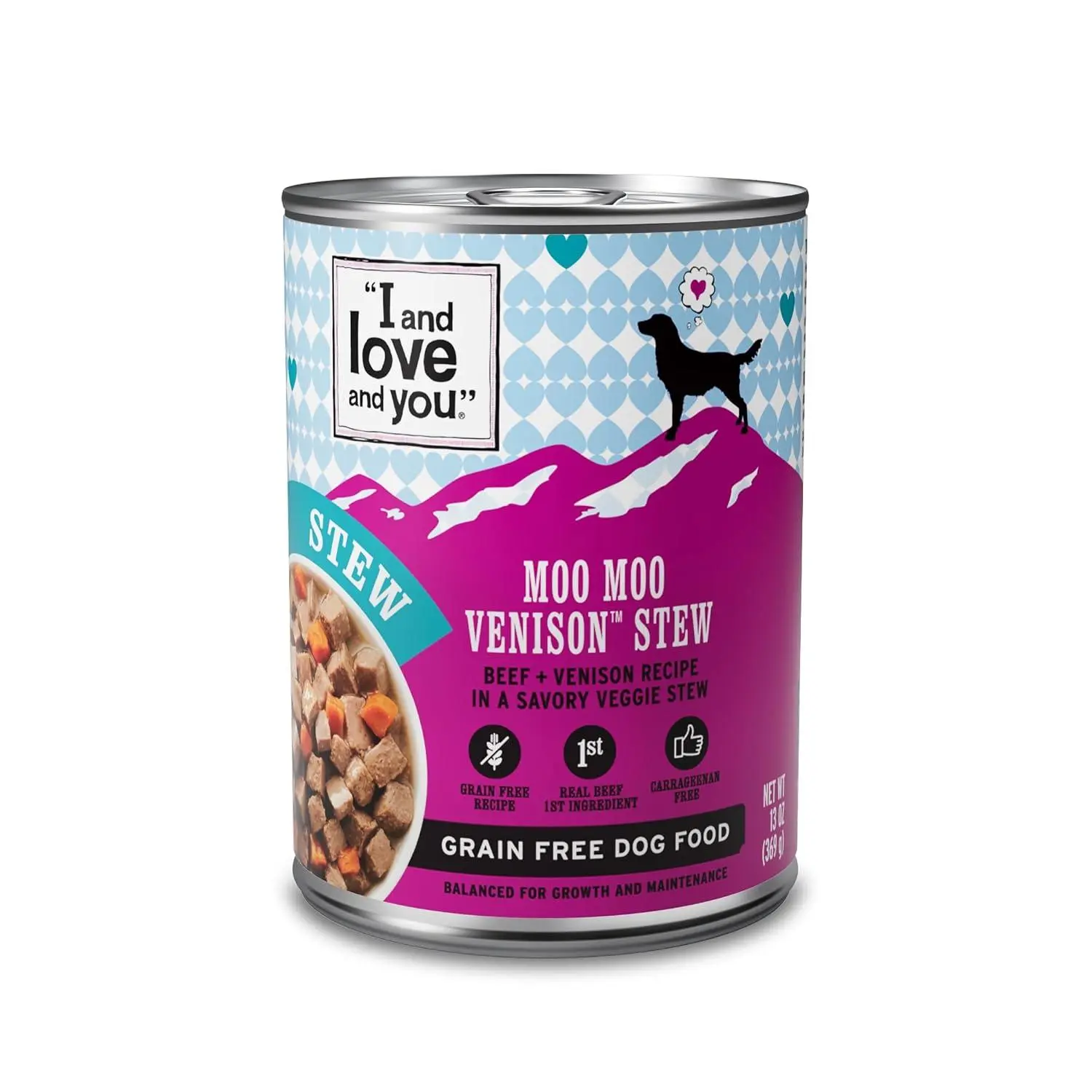 I and love and you Wet Dog Food - Baad Mooon On The Rise Variety Pack - Beef + Lamb, Grain Free, Filler Free 13oz can, 6pk
