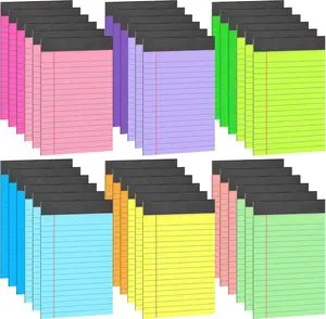 Oleitodh 36 Pack Legal Pads Bulk 12 Colors, Wide Ruled Notepad 5x8, Multicolor Small Notepads 30 Sheet/notepad, Colored Mini Writing Pads with Sturdy Backboard, Perforated Lined Note Pads for Study