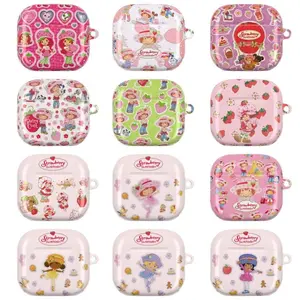 Vintage Strawberry Shortcake AirPods Case Collection Cute Kawaii Pastel Cartoon Strawberry Dessert • Bakery • Childhood Nostalgia Theme Protective Case for AirPods 1 2 3 4 & Pro Gen 1 2 3 Gift