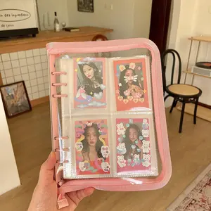 A5 A6 Zipper Binder Kpop Photocard Collect Book Photo Cards Organizer Notebook With 10PCS Sleeves School Stationery