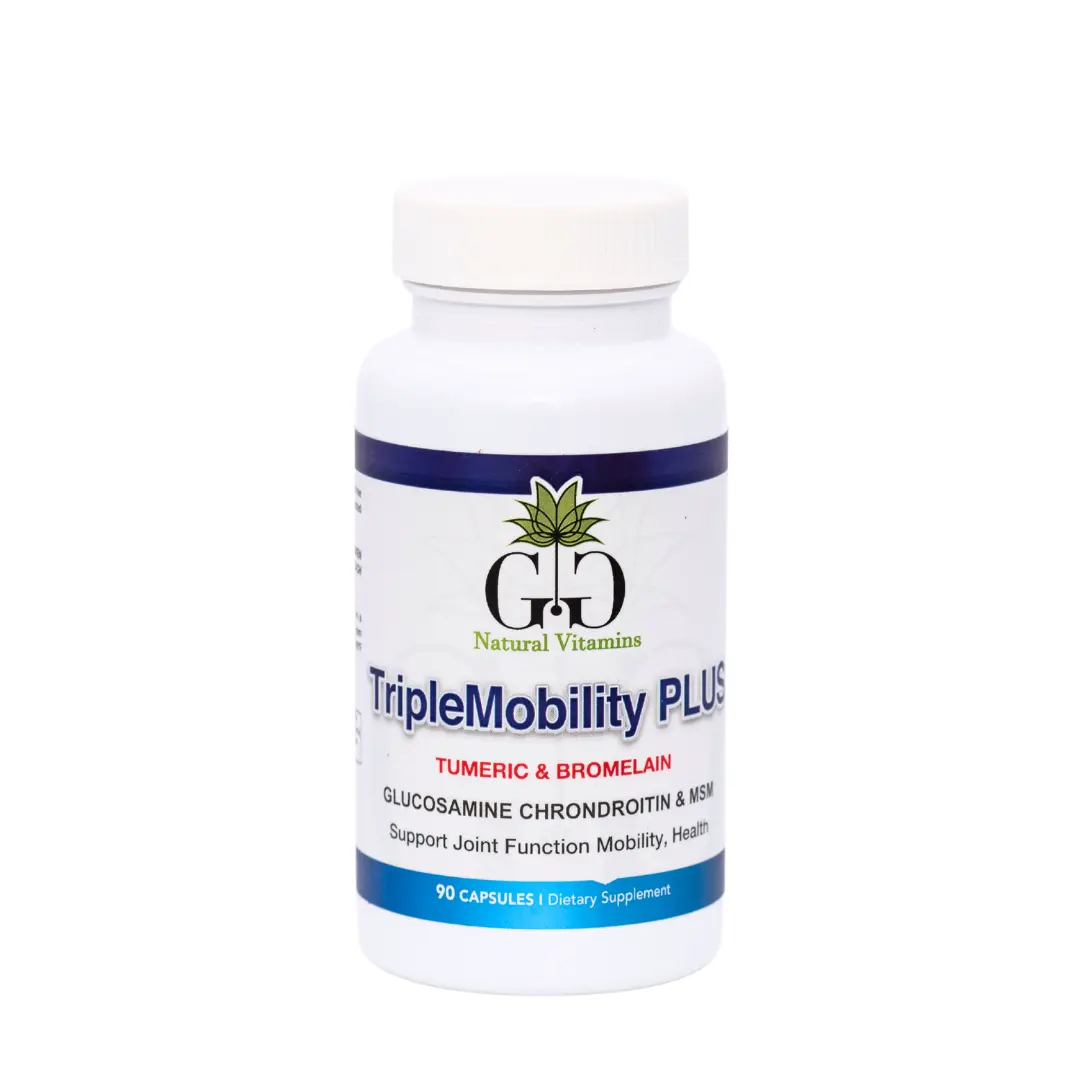 GG Natural Vitamins TripleMobility PLUS Glucosamine, Chrondroitin, Turmeric & Bromelain Supplement 90 capsules