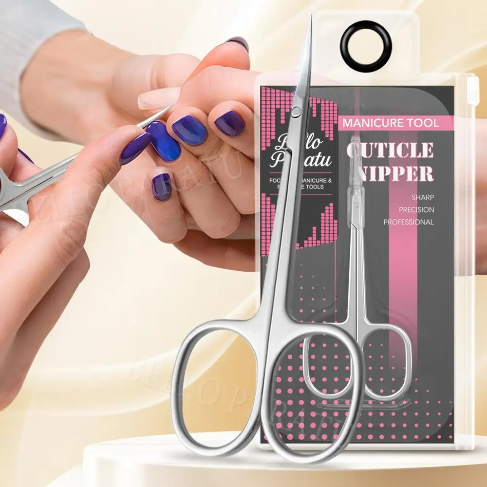 1Pcs Extra Fine Curved Cuticle Scissors Multi Purpose Manicure Dead Skin Remover For Nails Art Tools Eyelashes Eyebrown Scissors