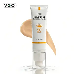 VGO New Sunscreen Lotion 50ml, 99% UV Protection Anti-Sunburn Anti-Aging, Hypoallergenic Gentle Formula, Repair Sun Sensitivity, Cleanser Removable Velvet Matte Finish