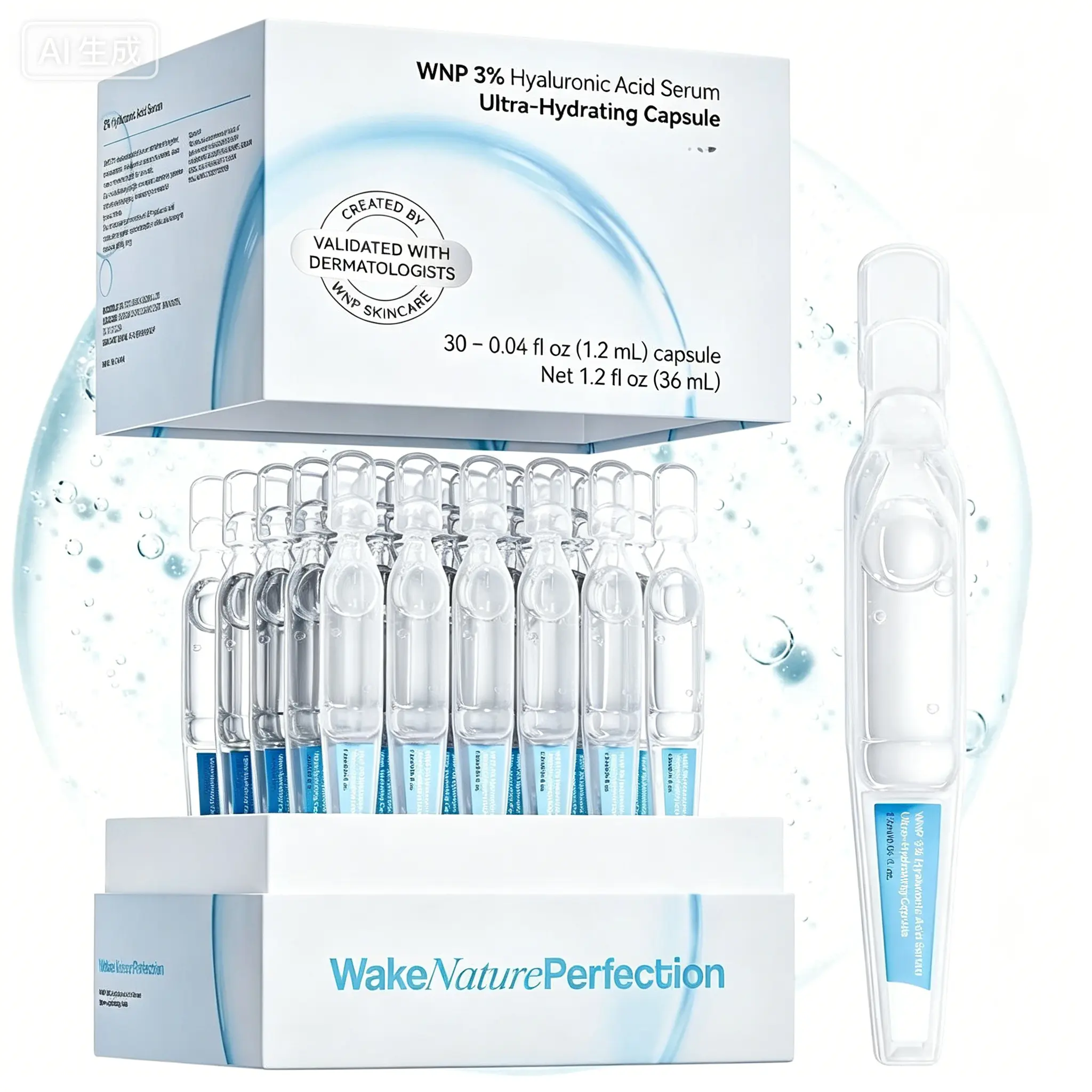 3% Hyaluronic Acid Serum 4D Hydrating Anti-Aging for Dry Sensitive Skin Vials#HyaluronicAcidSerum #HydratingSerum #AntiAging #DrySkinCare #SingleUseVials