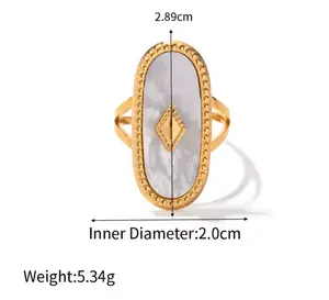 R402- Fashion 18K Gold Shell Ring