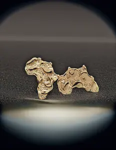 BA UNIQUE FASHION Unisex Round Africa Nugget Earring Cookie Surgical Steel Post Stud Earring Adorable Eye-catching Design with Secure Backing