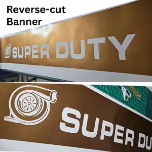 Reverse Cut Truck Windshield Banner | Vinyl Decal | 66” x 12” Trim-to-Fit | Heavy Duty Vinyl