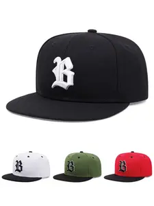 2026 New Fashionable Baseball Hat 2 Letter B Gothic Embroidered Flat Edge Hat Street Personalized Creative Hip Hop Hat Outdoor Sports Sunshade Hat Daily Commuter Decorative Hat Male Female Same Style Casual Skateboarding Hat