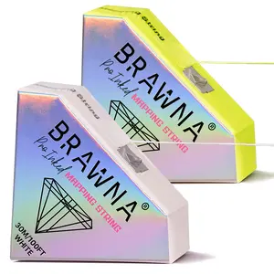BRAWNA Eyebrow Mapping String for Brows and Lips Measuring - Yellow and White - 30m Each - PMU, Microblading, Eyebrow Tint Henna Lamination - Gift for Women