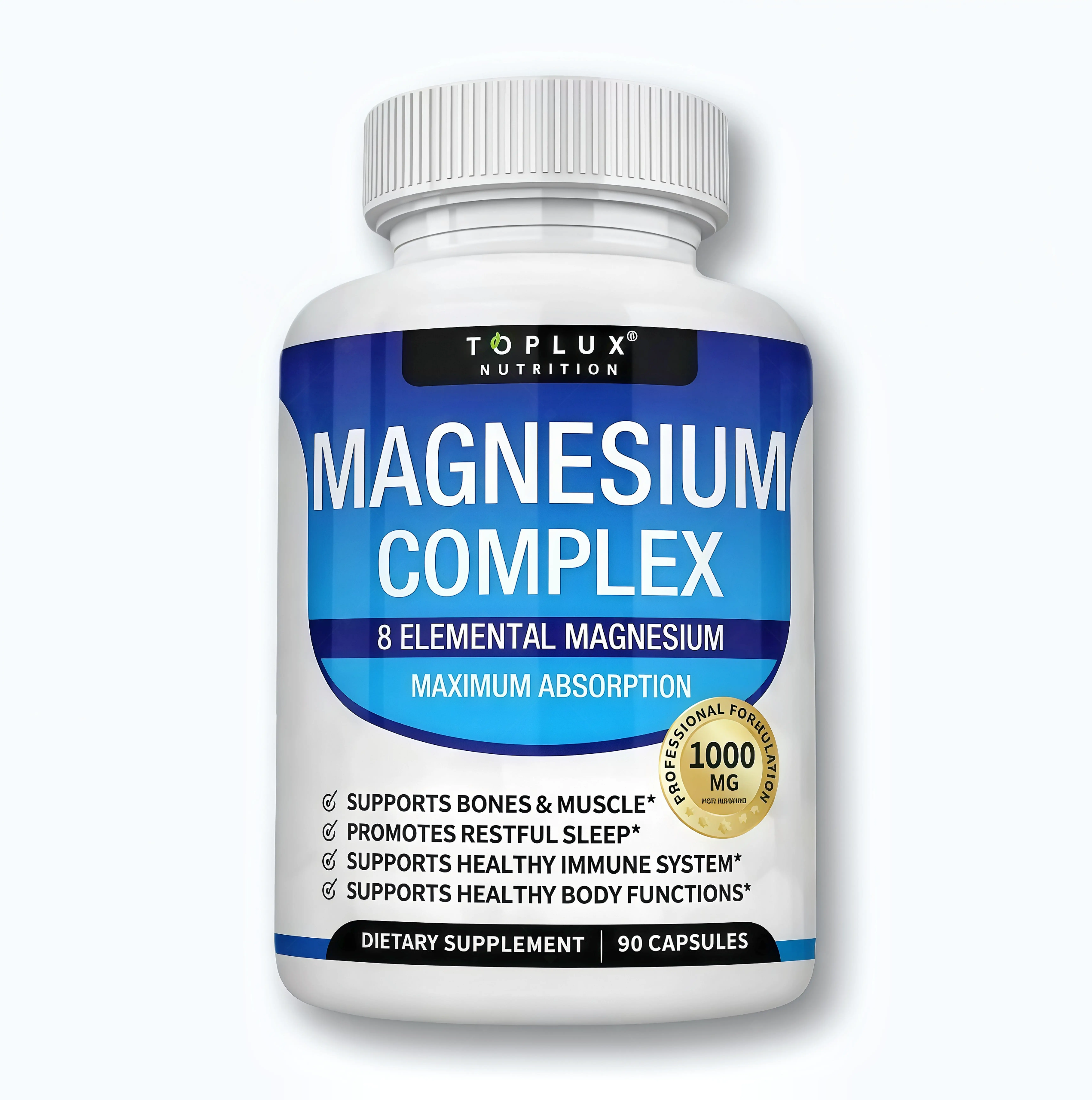 Toplux Magnesium Complex RR 8 Essential Magnesium Supplement 1000mg Fitness Edible