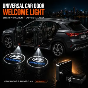 2 Pack Hyundai Logo Wireless LED Car Door Projector Lights, HD Welcome Ghost Shadow Puddle Lamps, Magnetic Sensor No Drill Easy Install Courtesy Lights Fit Tucson Elantra Santa Fe Palisade Kona Sonata Sedan SUV Upgrade Auto Interior Mod Accessories