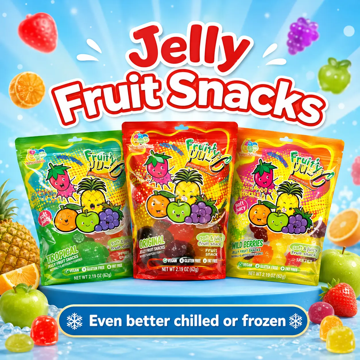 Fruity's Ju-C Jellies are the soft, squishy jelly fruit snacks by Din Don that became a viral sensation on TikTok  mexican goodies  import candy