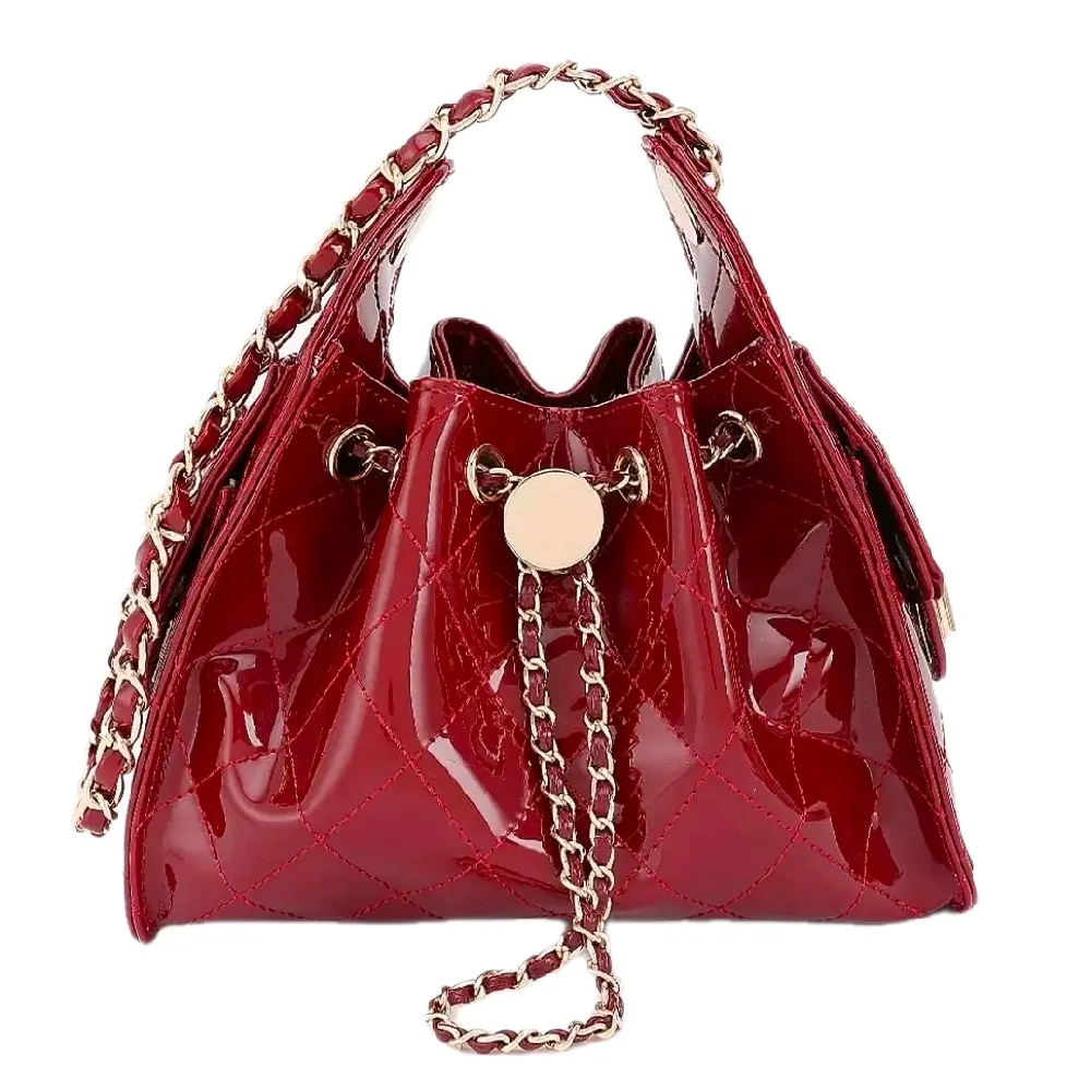 Vegan Patent Leather Shoulder Bag