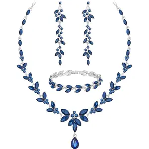 Wedding  Sets for Bride Bridesmaid Bridal  Set for Women Wedding  Necklace Earrings Bracelet Set for Party Prom