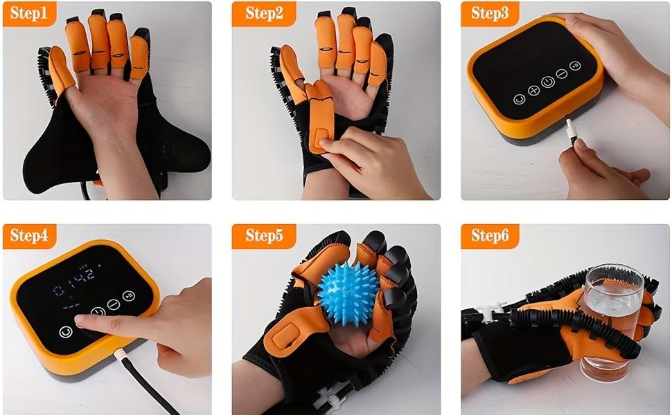 New upgraded rehabilitation gloves for patients with stroke, hemiplegia, and hand function impairments; robotic hand trainer, recovery device, finger strength training equipment
