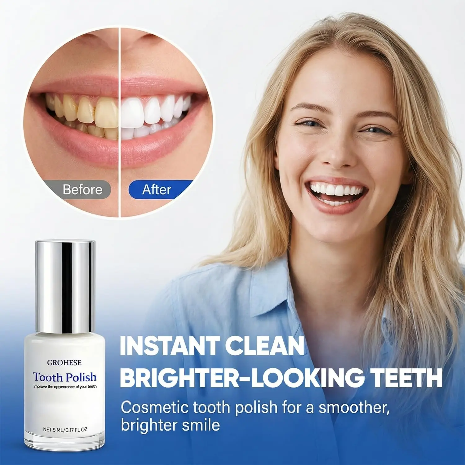 Tooth Polish, Tooth Whitening Paint, White Tooth Polish Paint for Teeth, Gentle & Safe Formula for Confident (1)