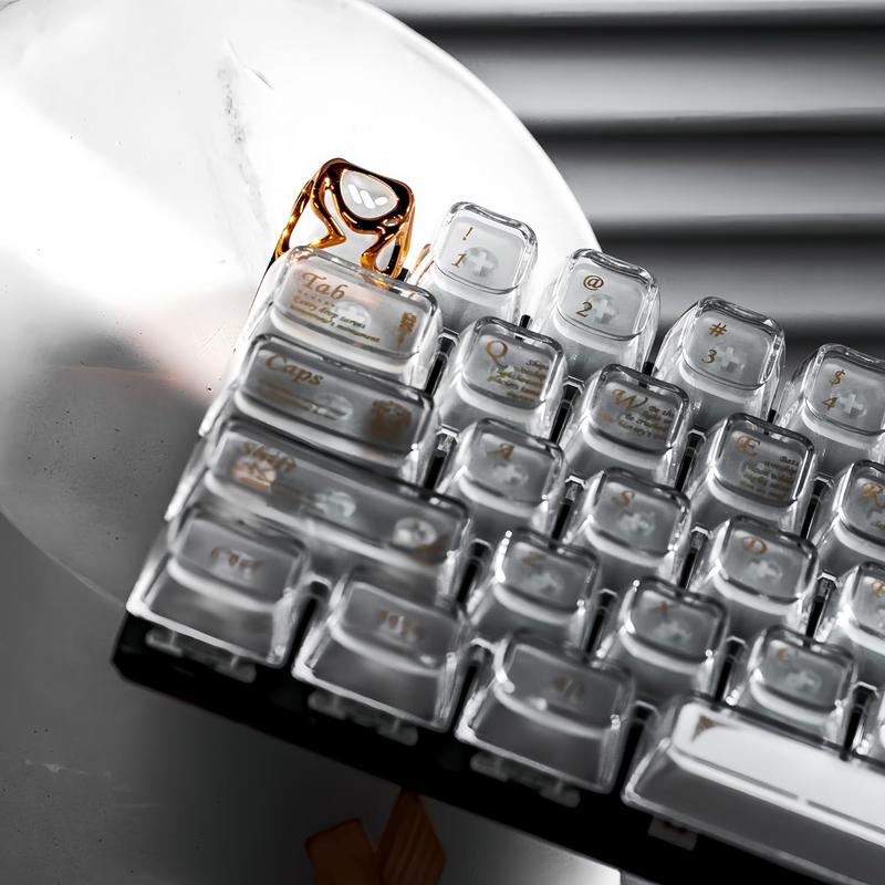 Womier Metal Translucent 1U Keycaps ,Transparent Keyboard caps Shine Through for RGB MX Mechanical Keyboard,1 PCS