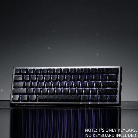 XVX Jelly 2.0 Double Shot Crystal Keycap Set - PC+ABS Material, MDA Profile, R2/Starry Night Side-Printed, 122-Key for MX Switches, Keycaps Only (No Keyboard Included) - Back to School, Crystal Keycaps, Double Shot Printing