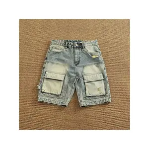 Trendy Street Hip Hop Denim Shorts, Men's Casual Versatile Denim Shorts