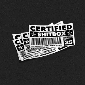 Certified Shitbox Permit Decal Sticker - Car Exterior Accessories for Automotive & Motorcycle