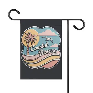 Coastal Breeze Outdoor Flag: Retro Beach House Decor