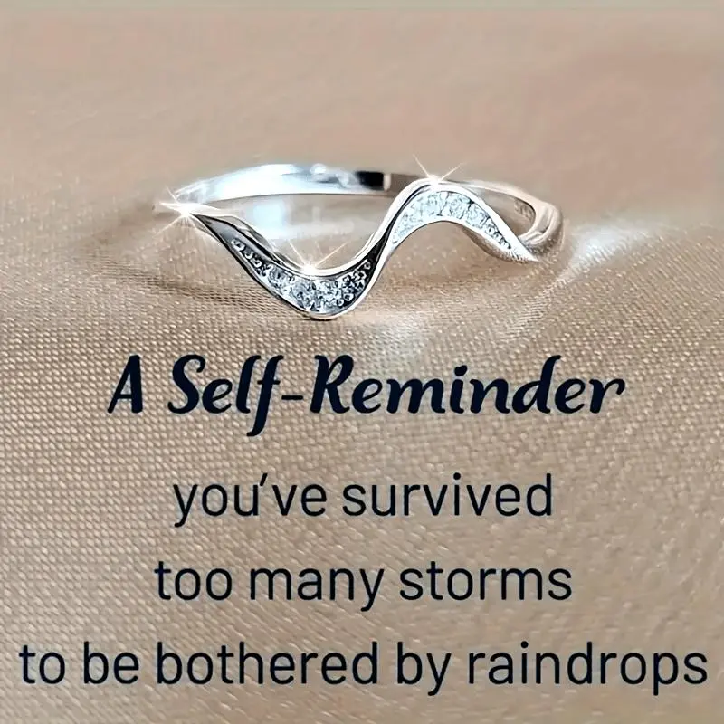 Preppy Wave Pinky Promise Ring, Casual Band with Hidden Engraved Phrase for Daily Wear, Ideal Birthday Love Gift, Casual Rings