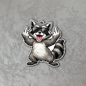 Funny Raccoon Meme Sticker Cool Raccoon Waterproof Vinyl Decal Sarcastic Humor Animal Sticker