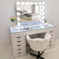 White with 15 LED Bluetooth mirror
