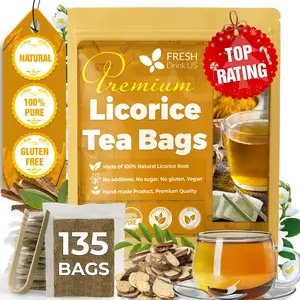 Premium 135 Licorice Tea Bags, 100% Natural & Pure from Licorice Root, Warming and Natural Sweet, Licorice Herbal Tea, Eco-Conscious Tea Bags, No Additives, No Caffeine, Vegan Beverage