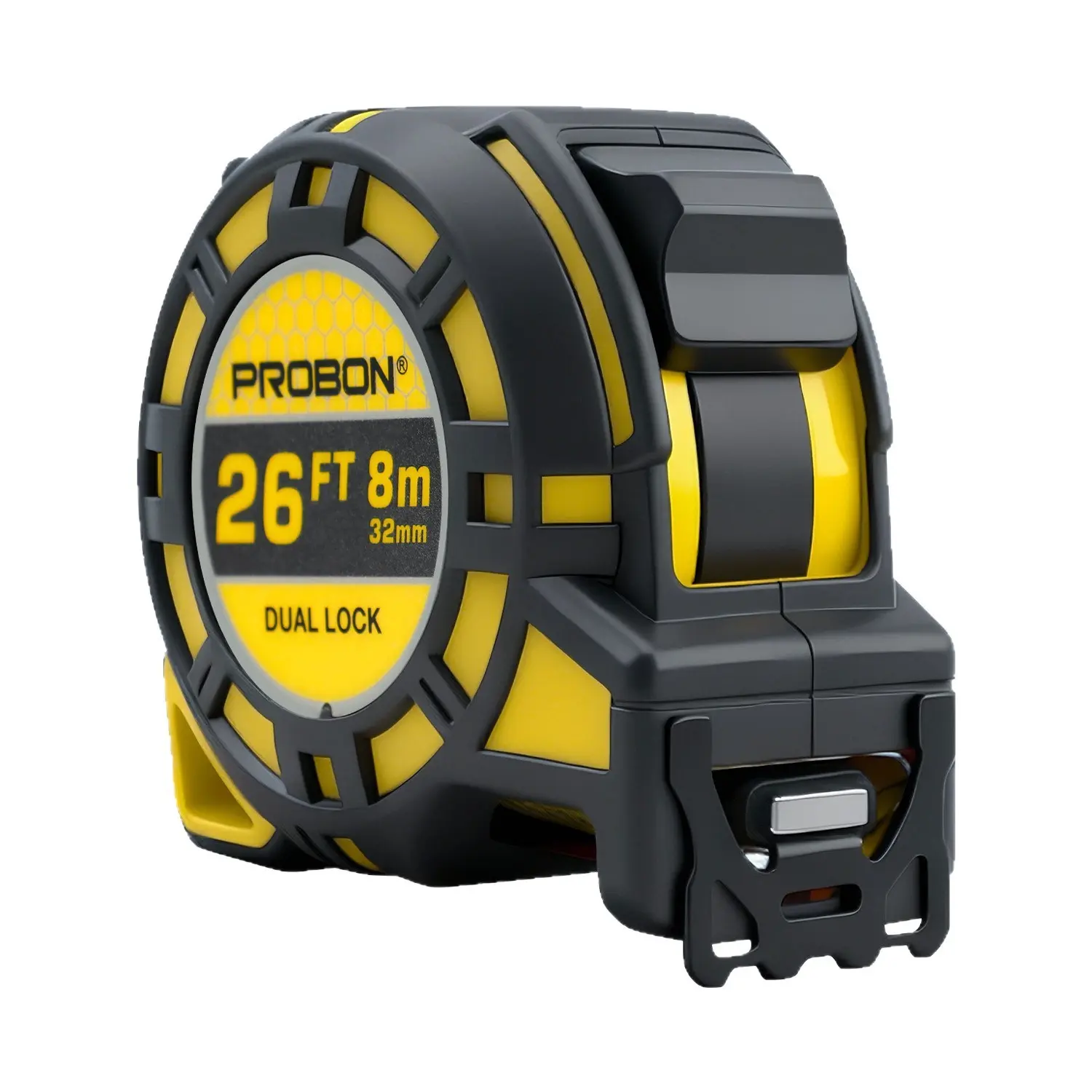 8m×32mm Steel Tape Measure Retractable Measuring Tape with Double Brake, Double Hook, Double-Sided Printing, Abs Coating, Durable Construction, Precise Measurements, Hand Measuring Tool