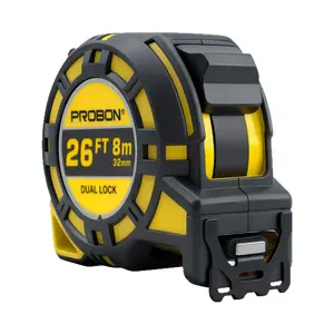 8m×32mm Steel Tape Measure with Double Brake, Double Hook, Double-Sided Printing, Abs Coating, Durable Construction, Precise Measurements